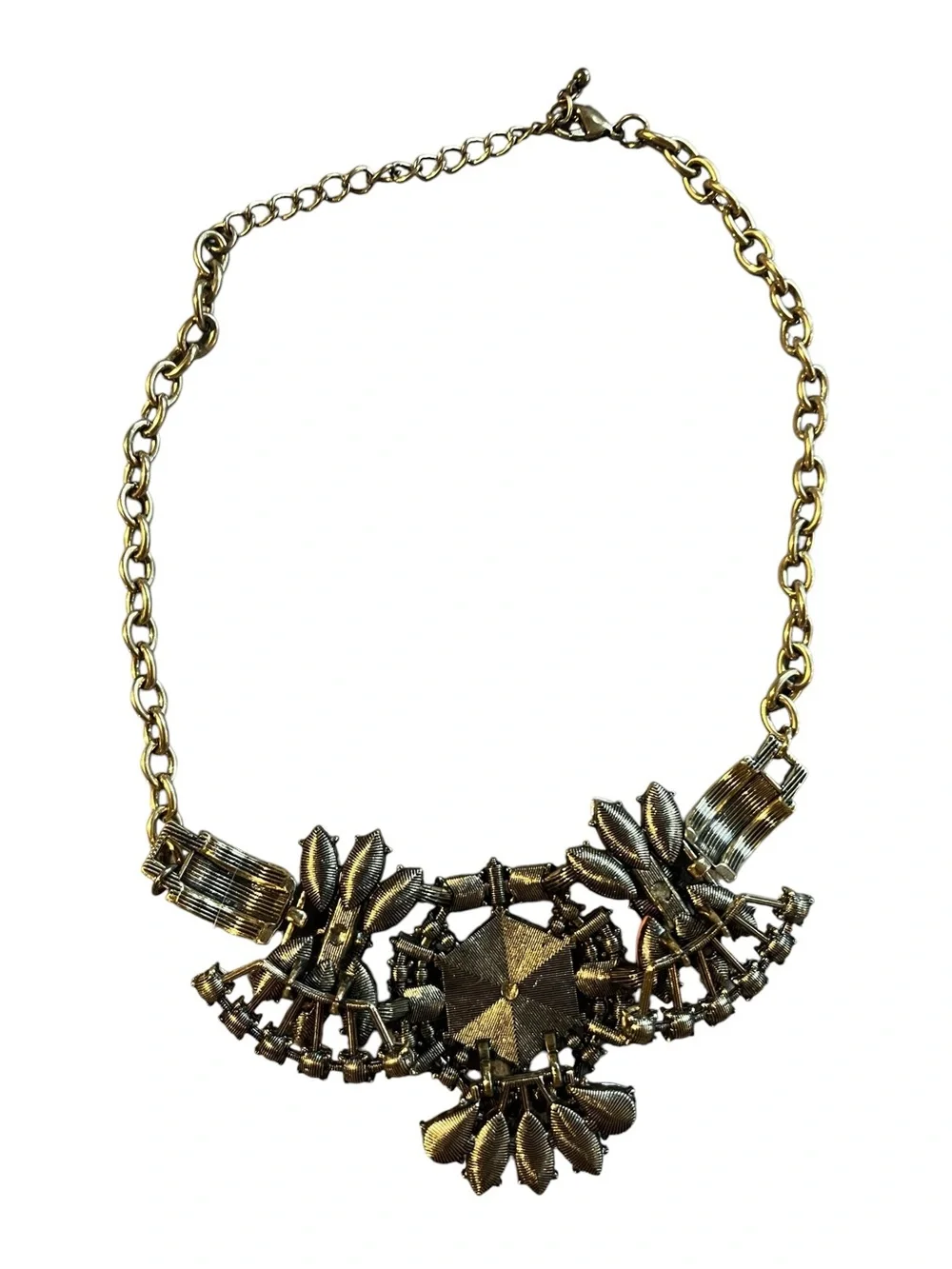J Crew Art Deco-Inspired Crystal and Gemstone Statement Necklace